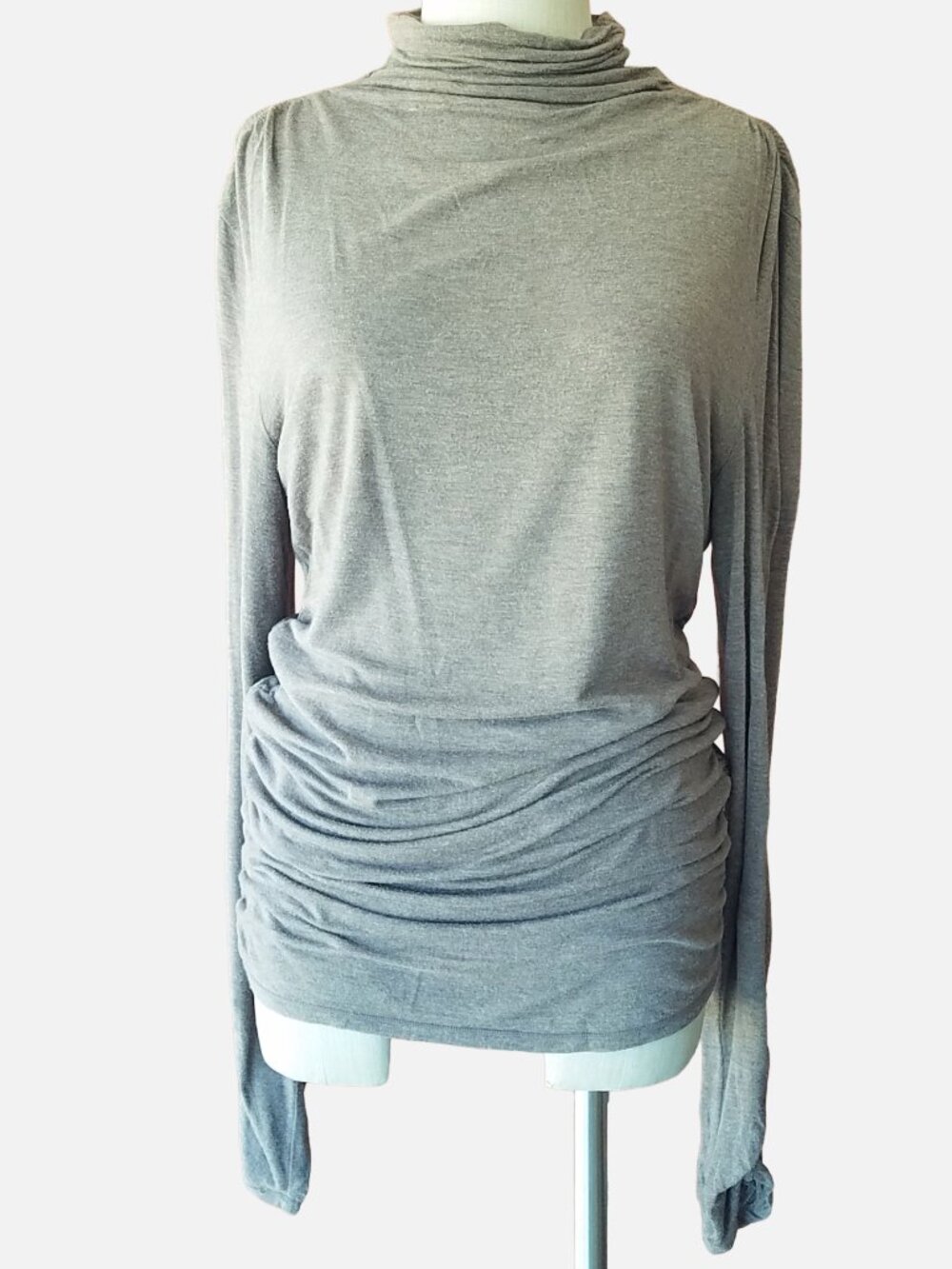 Max Studio Ruched Lightweight Turtleneck Sweater